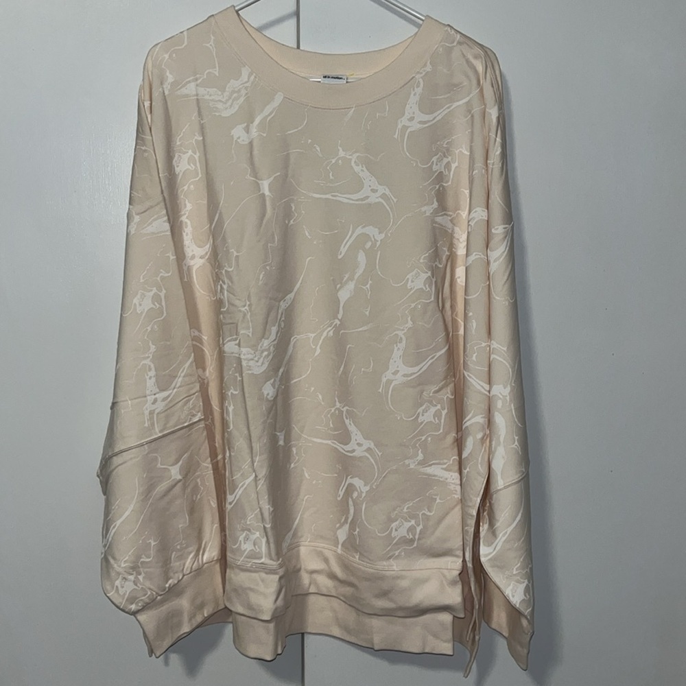 All In Motion FRENCH TERRY Long Sleeve SWEATSHIRT Ivory Women’s 4X 28-30 - Picture 1 of 13
